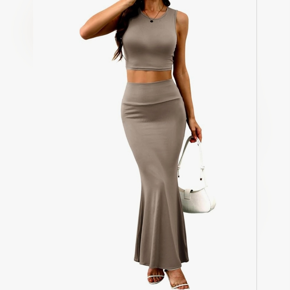 Elegant 2 piece Maxi Dress Set L
